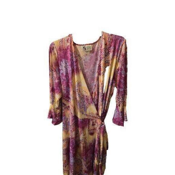 VTG Maggie Sweet Red Tropical Maxi Dress 1X Floral Flowy Aloha Boho USA (VS-123) - Picture 2 of 9